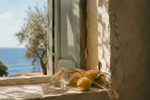 Citrus fruit on a warm Mediterranean windowsill